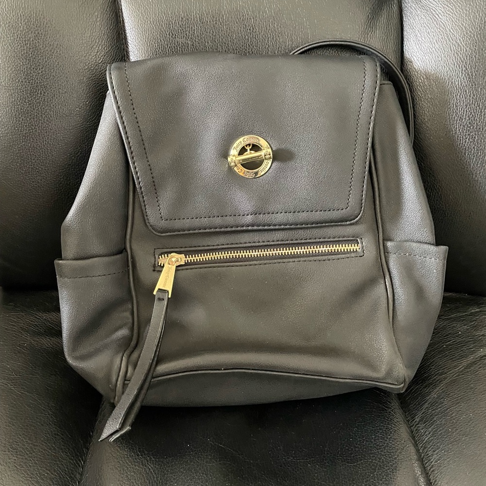 Juicy Couture Black Backpack with Gold Accents